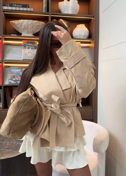 Amarenne - Women’s Trench Coat with Belt