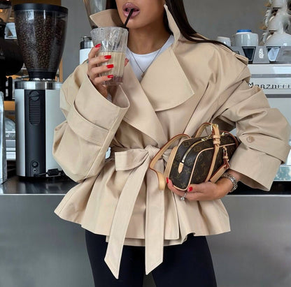 Amarenne - Women’s Trench Coat with Belt