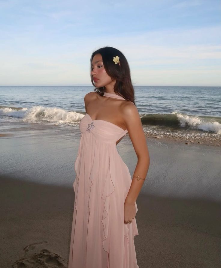 Amarenne - Ruffle Strapless Maxi Dress