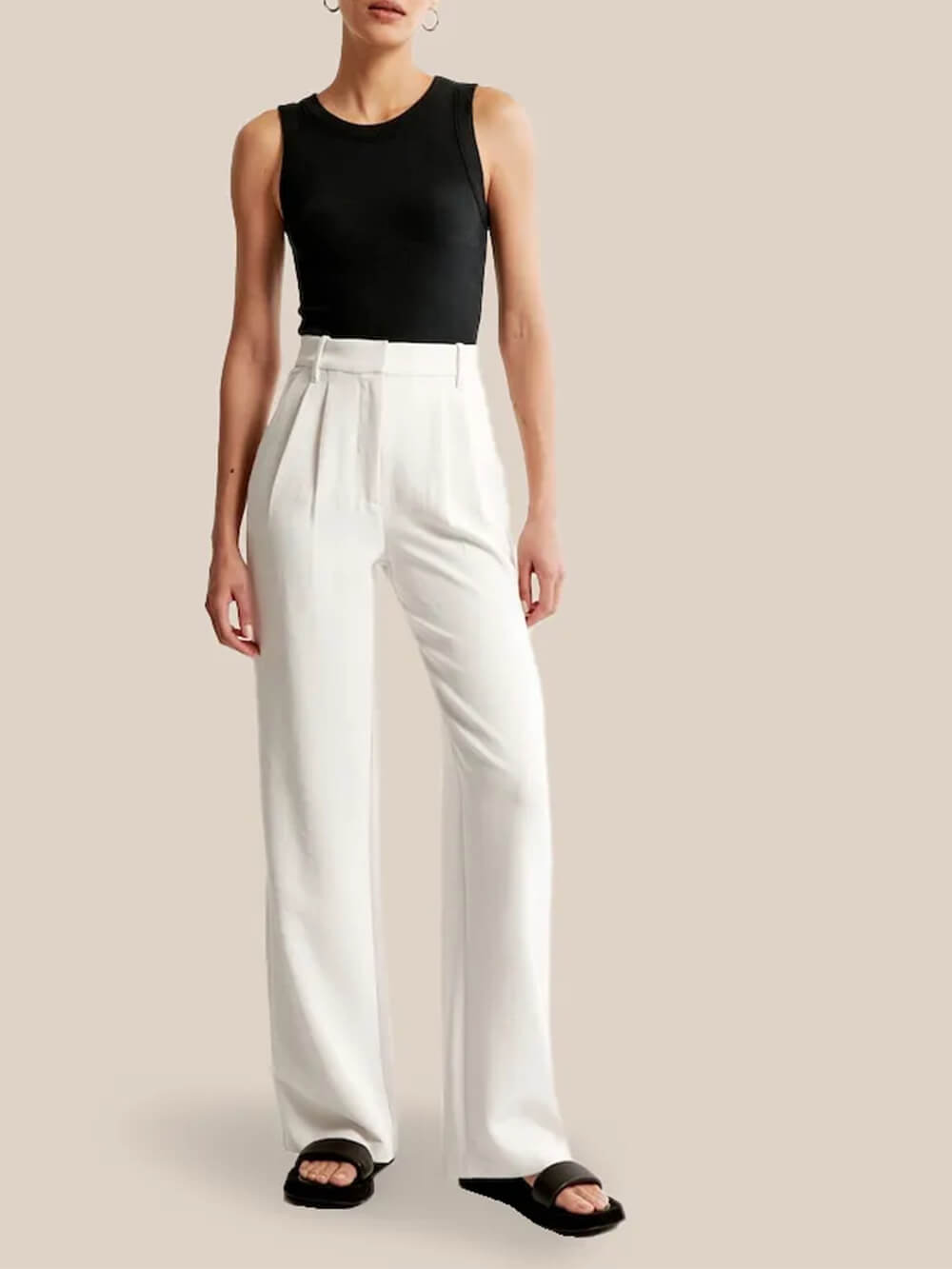 Amarenne - Wide Leg Tailored Pants