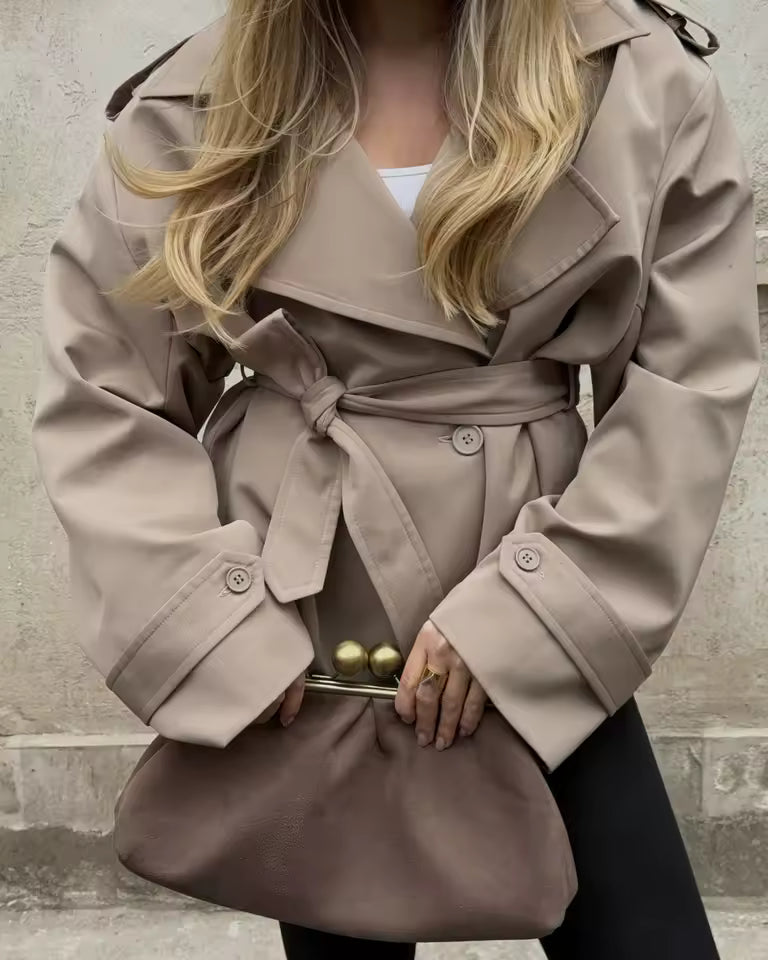 Amarenne - Women’s Trench Coat with Belt