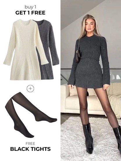 Amarenne - Autumn Sweater Mini Dress
