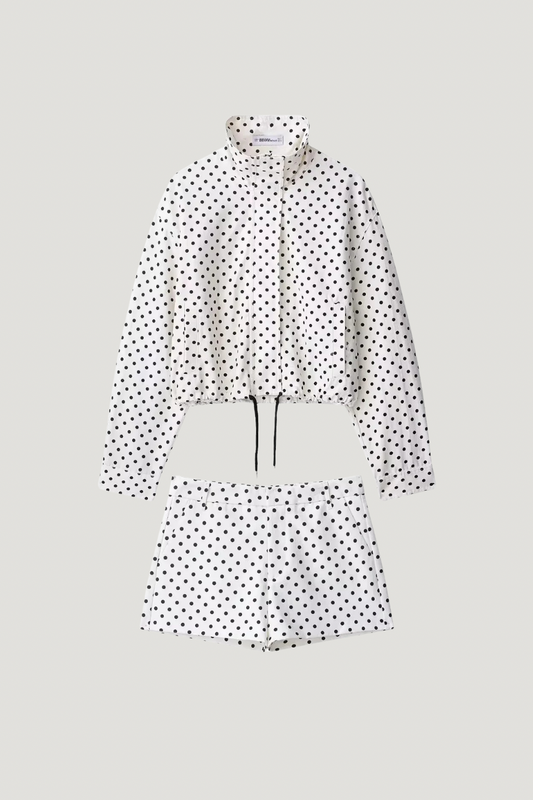 Amarenne - Polka Dot Jacket & Skirt Set