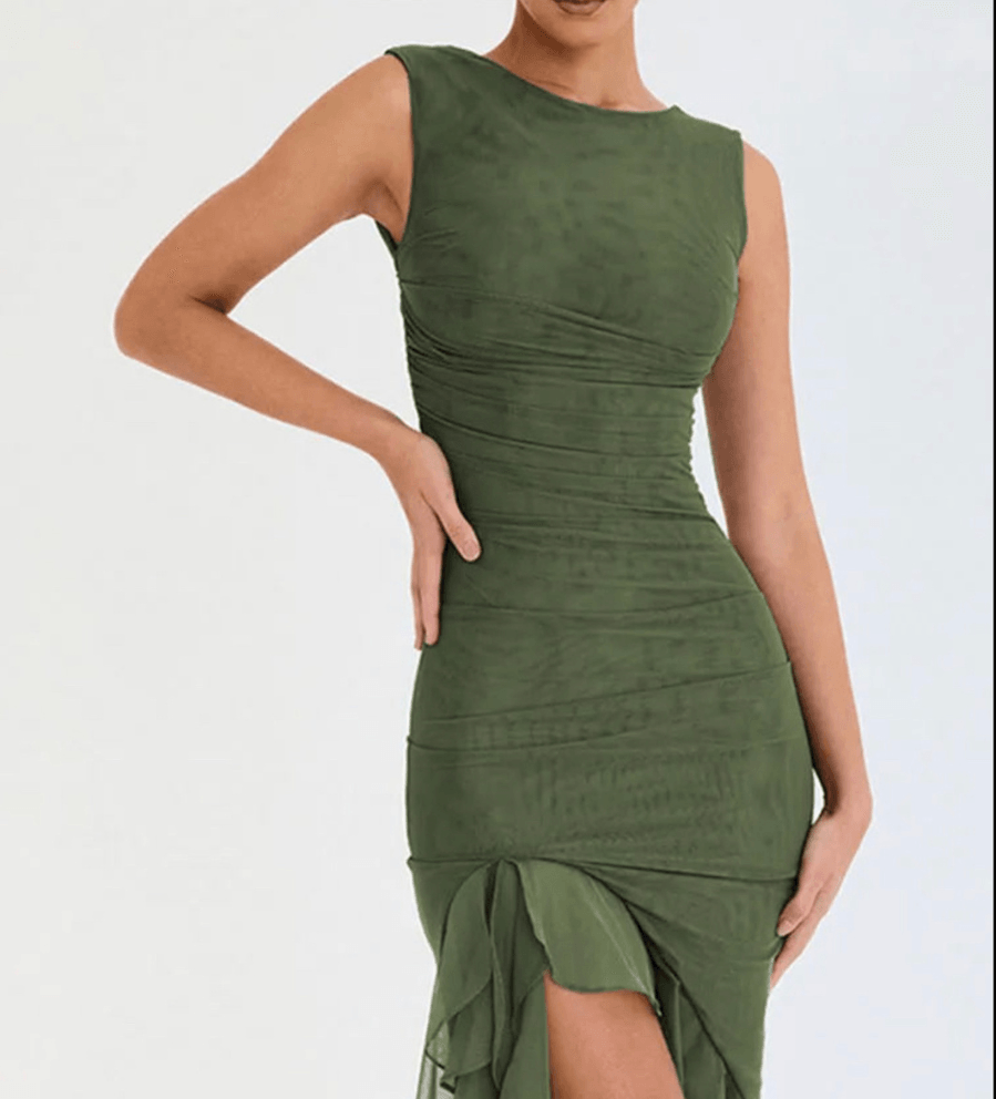 Amarenne - Tulle Midi Dress