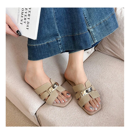 Amarenne - Minimalist Buckle Slides