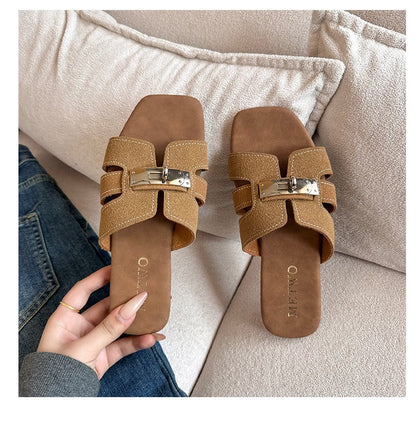 Amarenne - Minimalist Buckle Slides