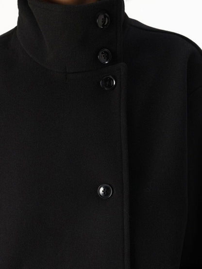 Amarenne - High-Neck Buttoned Jacket