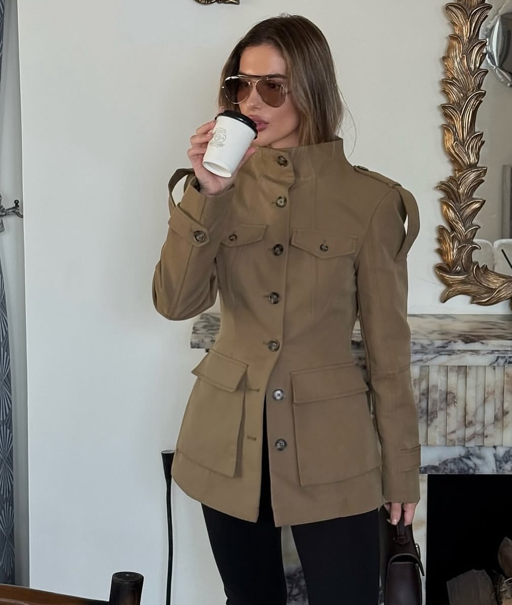 Amarenne - Structured Button-Up Cotton Jacket