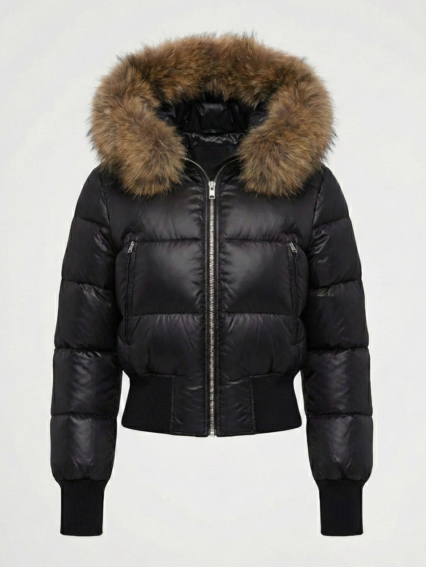 Amarenne - Faux Fur Hooded Puffer Jacket