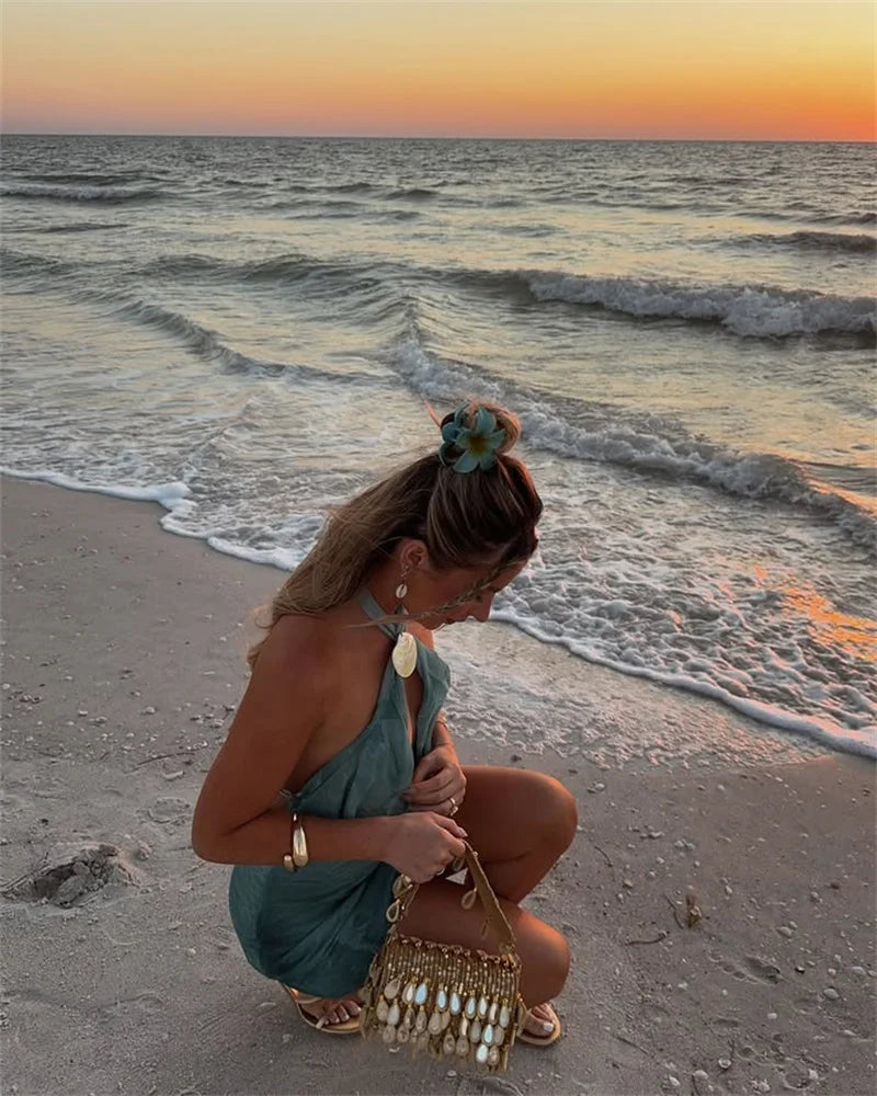 Amarenne - Shell Halter Top