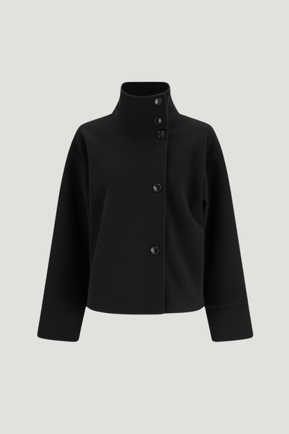Amarenne - High-Neck Buttoned Jacket