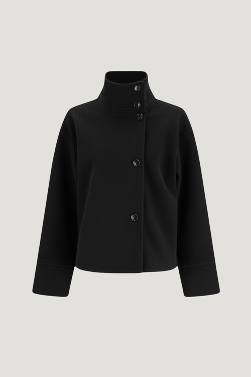 Amarenne - High-Neck Buttoned Jacket