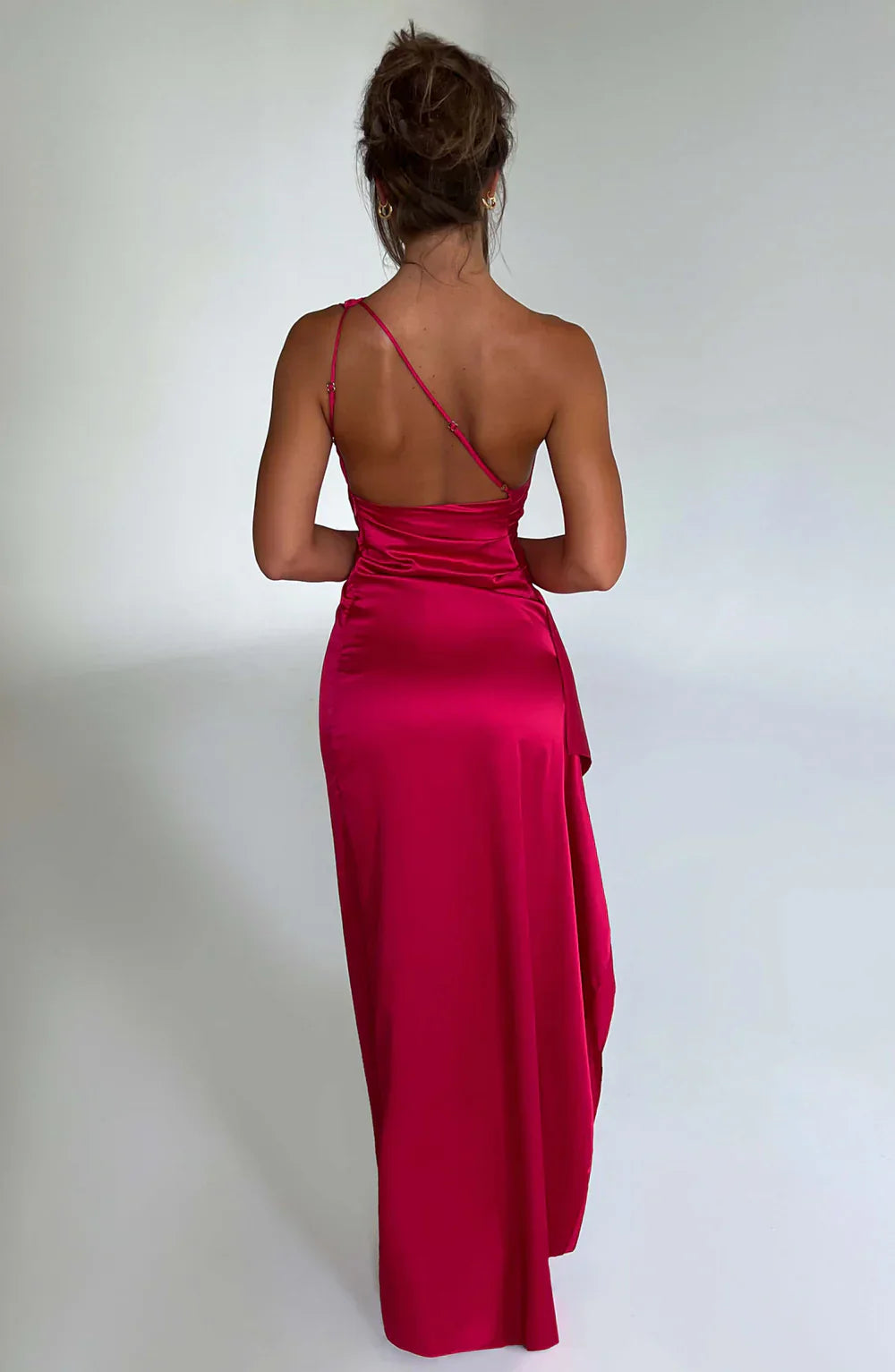 Amarenne - Satin Slit Maxi Dress