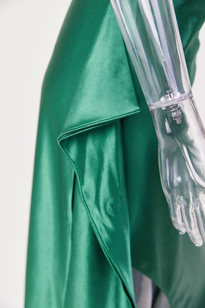 Amarenne - Satin Slit Maxi Dress