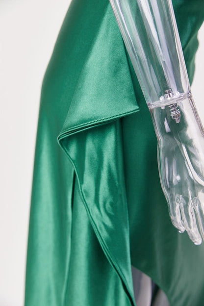 Amarenne - Satin Slit Maxi Dress