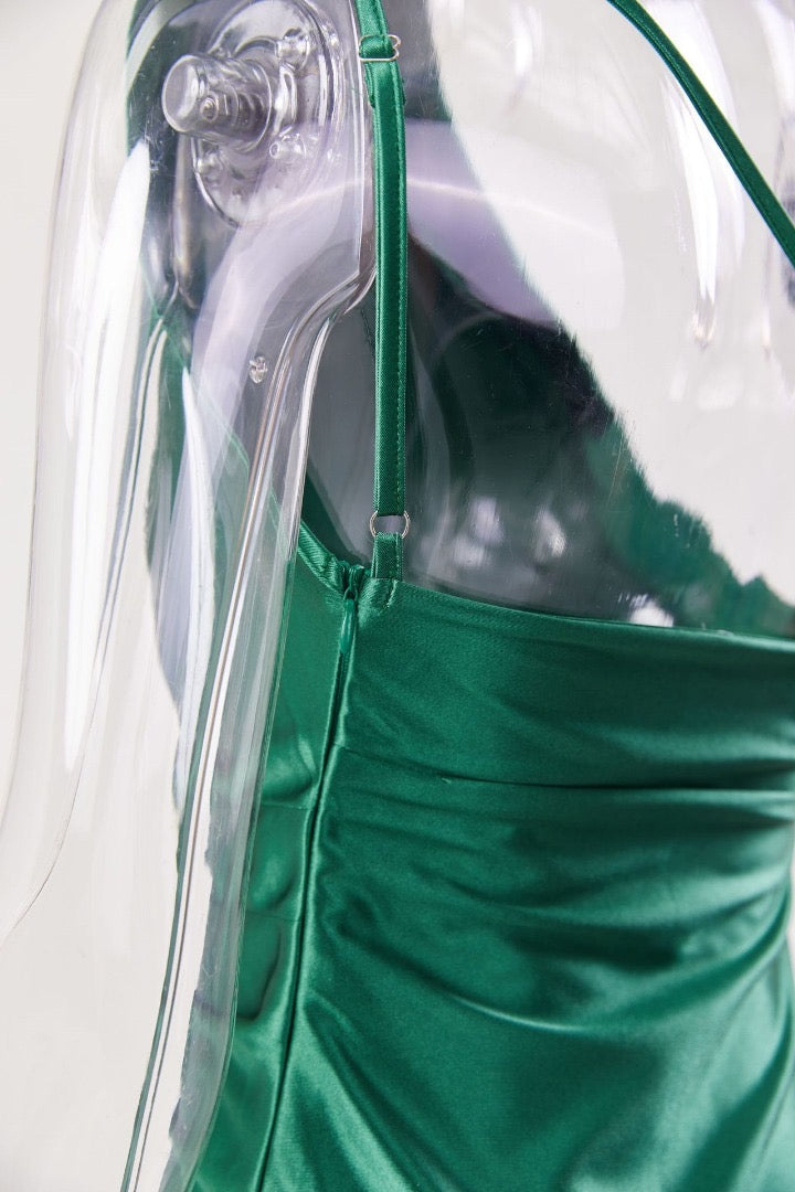 Amarenne - Satin Slit Maxi Dress