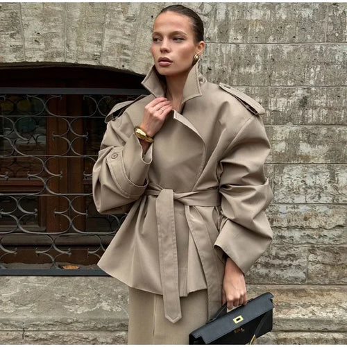 Amarenne - Women’s Trench Coat with Belt