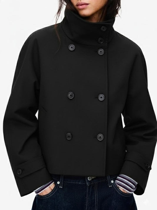 Amarenne - Blend High-Neck Short Coat